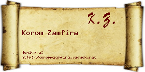 Korom Zamfira névjegykártya